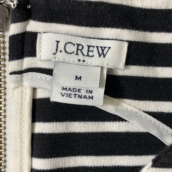 J.Crew Woman’s Black And White Striped Daybreak Sleeveless Ponte Dress Size M - Picture 4 of 10